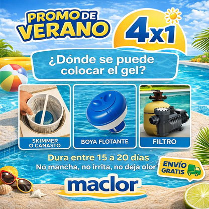 Gel limpiador de piletas 4x1